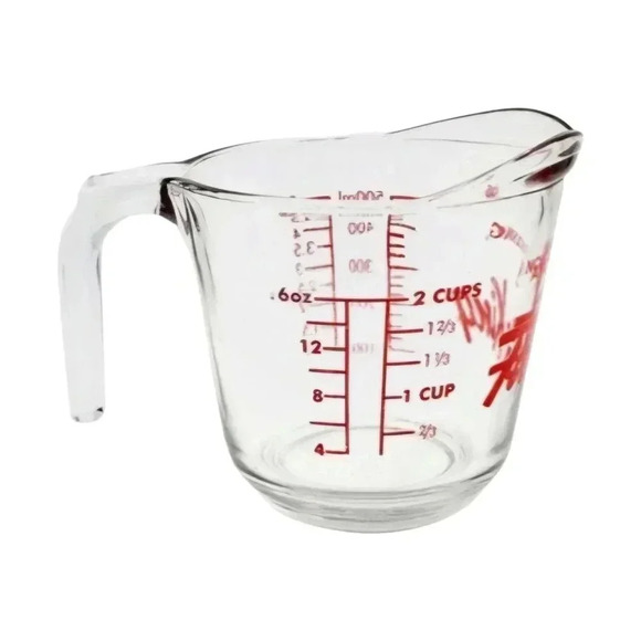 Vintage Fire King Measuring Cup 2 Cup – Holiday Baking Gift Red Logo - Picture 4 of 9